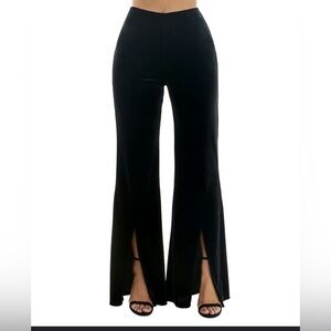 ALEX & SOPHIA Juniors' Velvet Pull-On black Front-Slit Pants XL